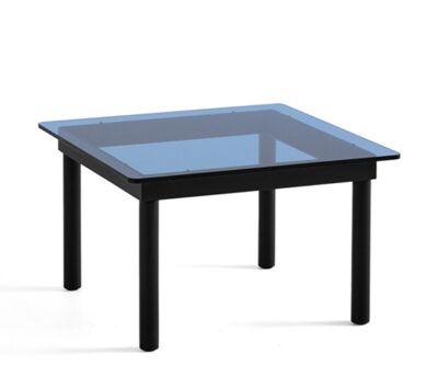 HAY Kofi Sofabord 60x60 - Sortbejdset - Blå Glas