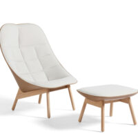HAY Uchiwa Loungestol M. Skammel - Quilt - Mode 009/Silk Læder