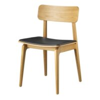 Isabel Ahm spisebordsstol - J175 Åstrup - Eg/sort læder