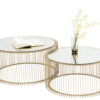 Kare Design Wire sofabord - brass - sæt á 2