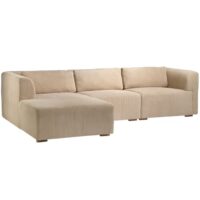 Living&more 3 pers. sofa med chaiselong - Karl - Beige