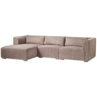 Living&more 3 pers. sofa med chaiselong - Karl - Mocca