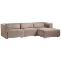 Living&more 3 pers. sofa med chaiselong - Karl - Mocca