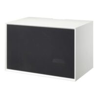 Living&more skab med stoflåge - The Box - 37 x 58 x 34 cm - Hvid/sort